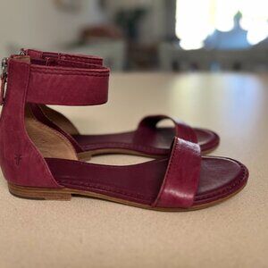 Frye sandals, dark red, size 7 1/2
